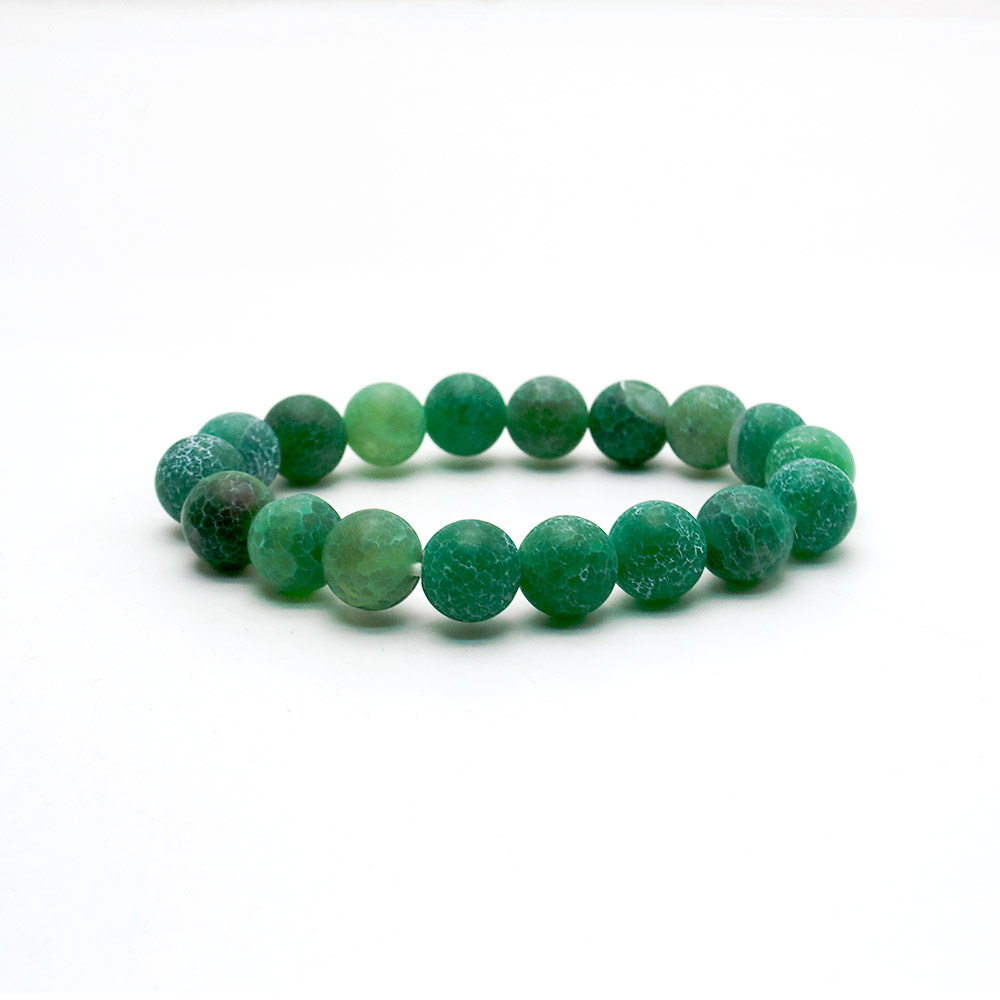 Фото товара браслет из агата кракле матового зеленого шар