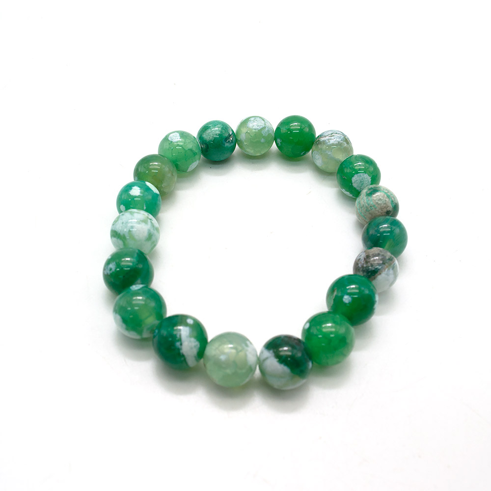 Фото товара браслет из агата мозаики светло-зеленого шар 10 мм