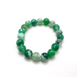 Фото товара браслет из агата мозаики светло-зеленого шар 10 мм