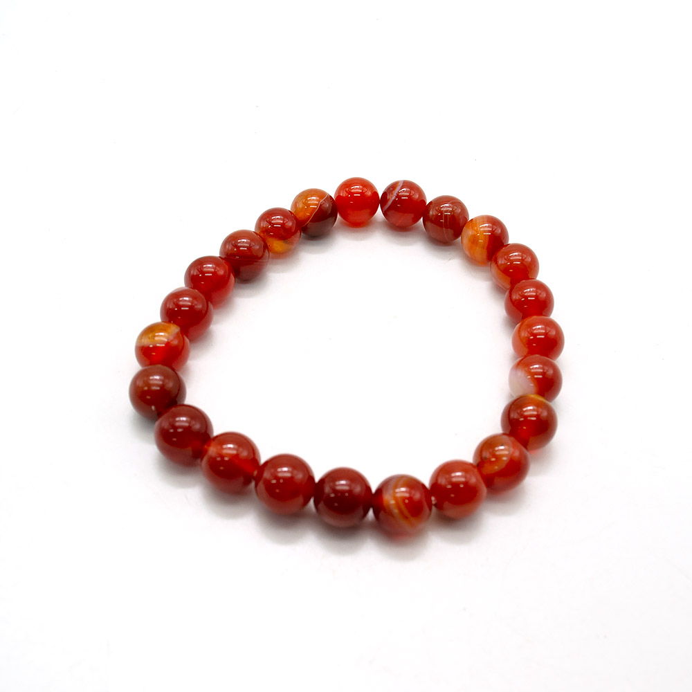 Фото товара браслет из агата цвет сердолик шар 8 мм