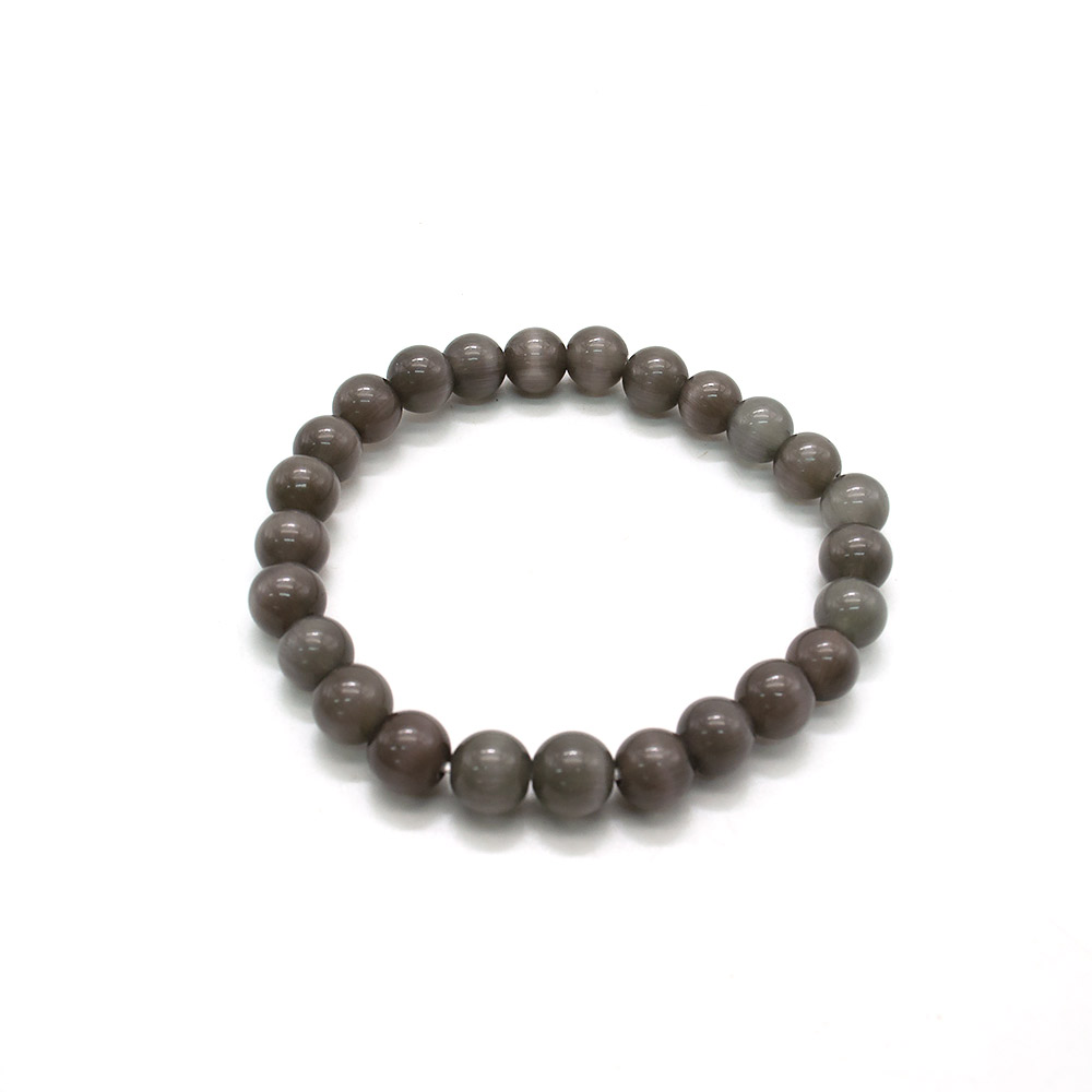 Фото товара браслет из кошачьего глаза имитации цвет черный шар 8 мм