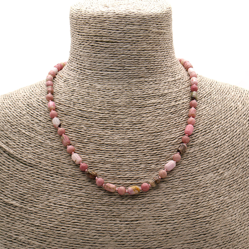 Фото товара бусы из родонита бочонок 8*6 мм