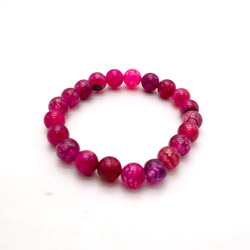 Фото товара браслет из агата кракле цвет фуксия 8 мм