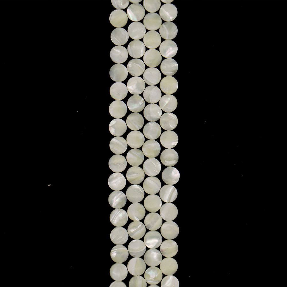 Фото товара перламутр белый таблетка круглая 12 мм