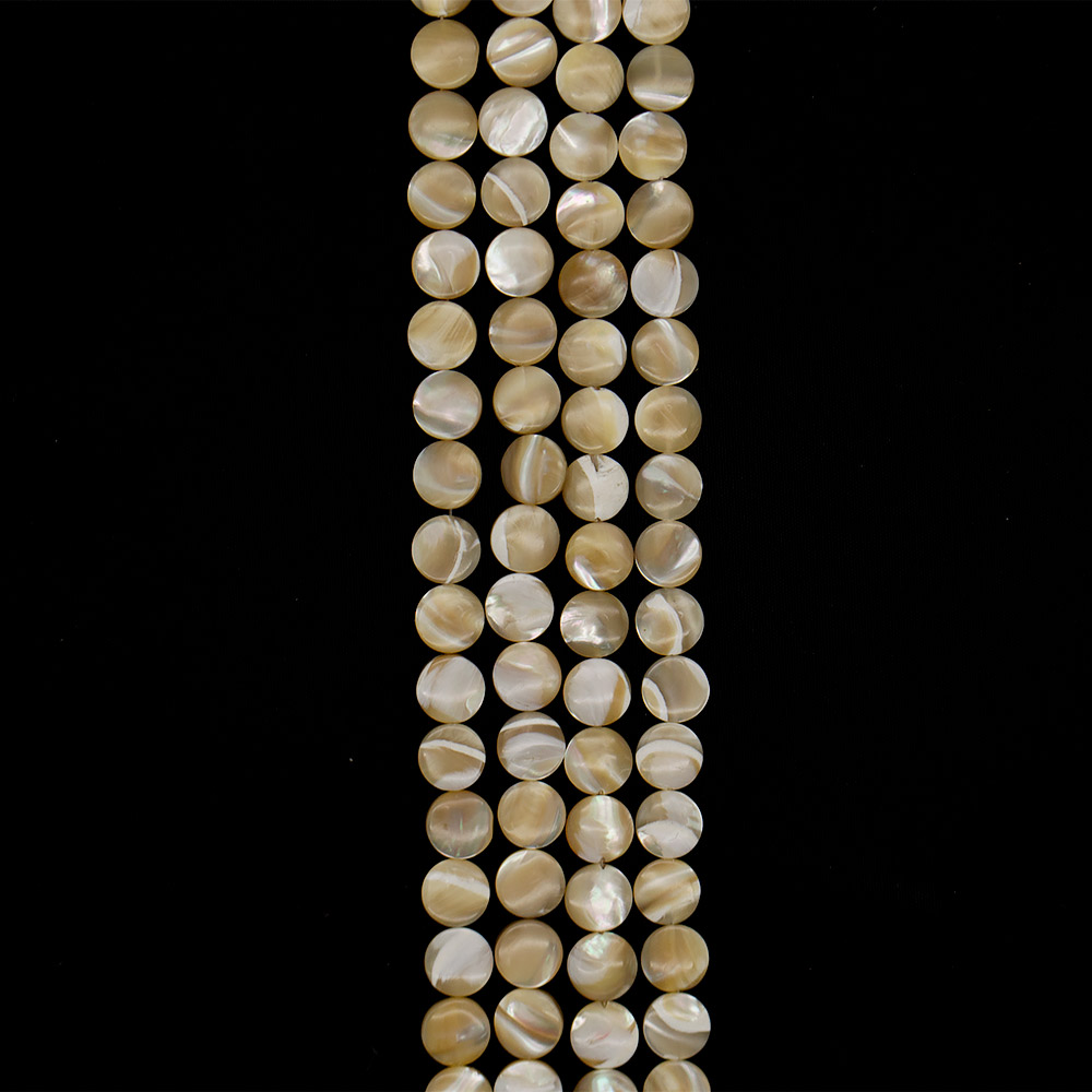 Фото товара перламутр бежевый таблетка круглая 12 мм