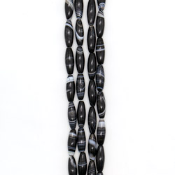 Фото товара агат бочата цвет черный 30*10 мм