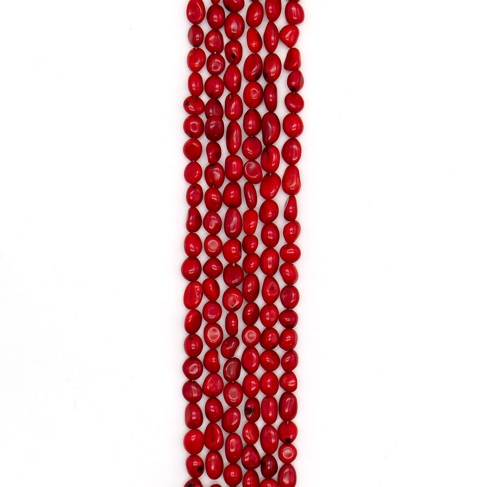 Фото товара коралл тонированный галтовка 12*6 мм