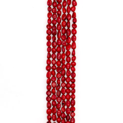 Коралл тонированный галтовка 12*6 мм