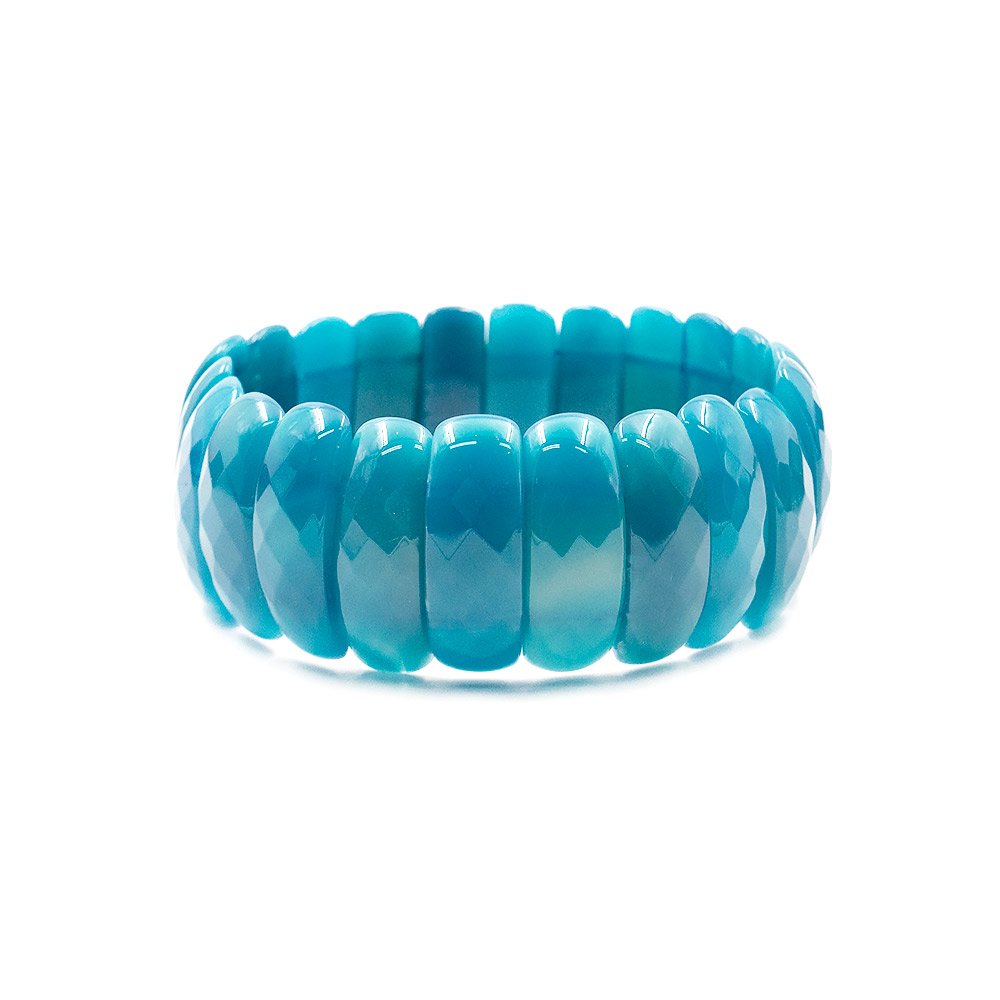 Фото товара браслет из агата голубого сегмент 25*13 мм грань