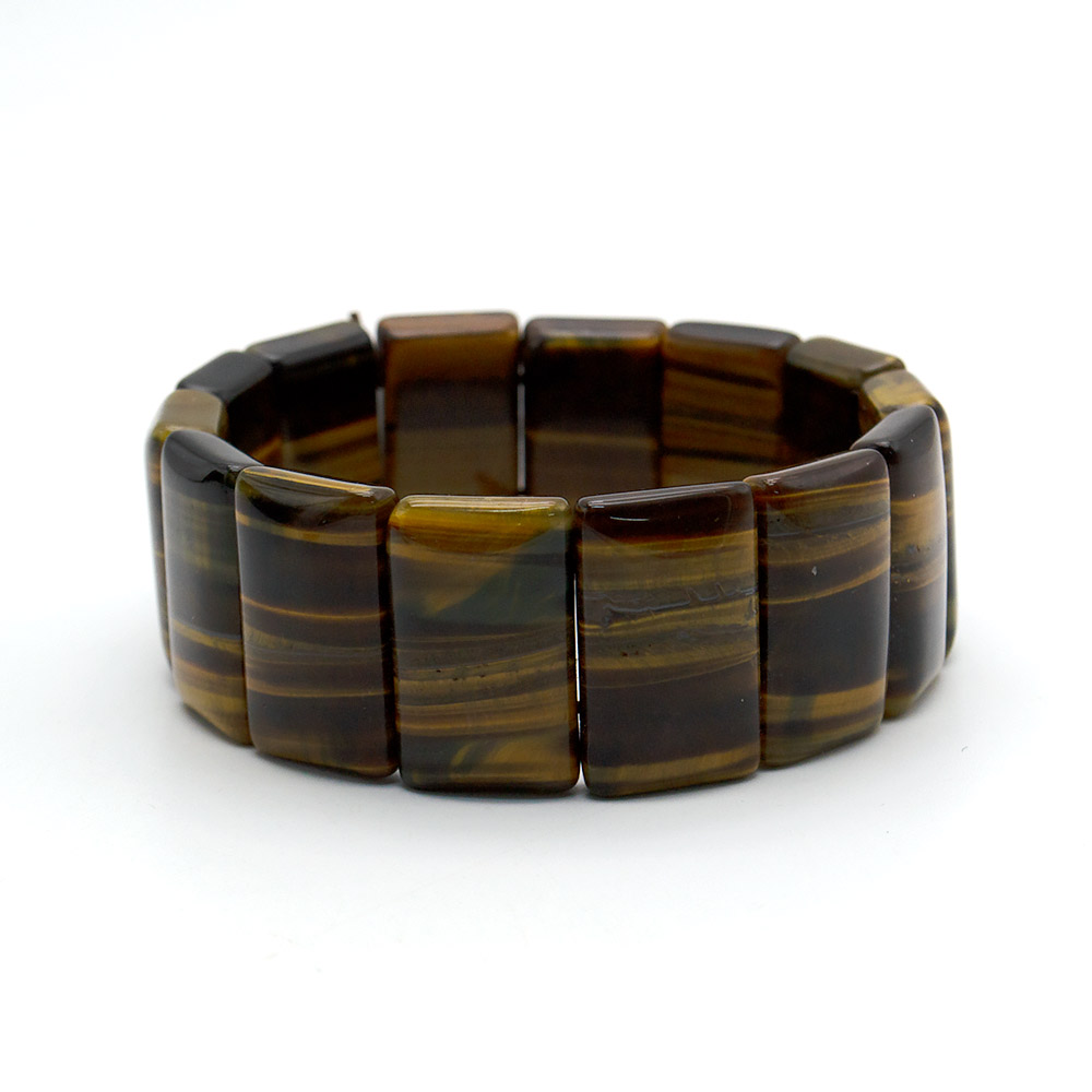 Фото товара браслет из тигрового и соколиного глаза прямоугольник 25*15 мм