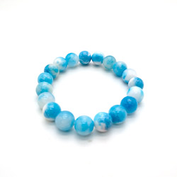 Браслет из кальцита тонированного голубого 10 мм
