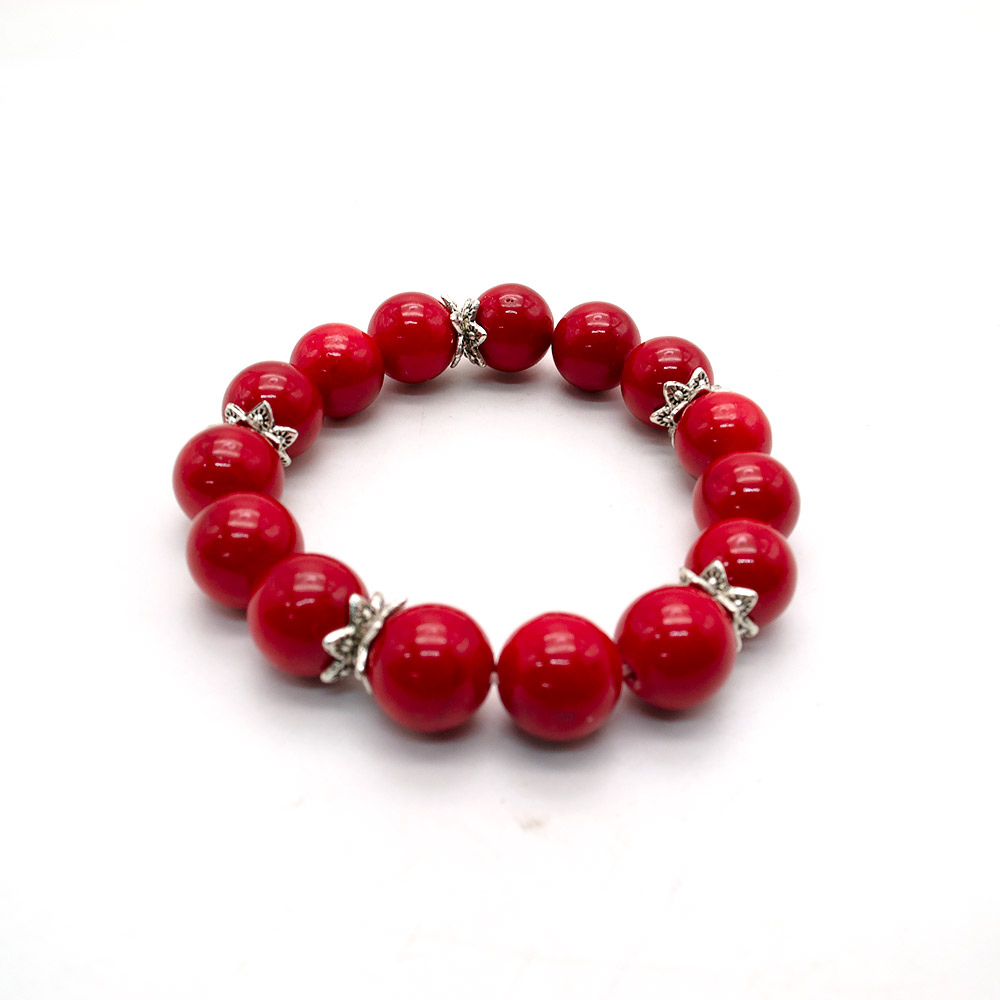 Фото товара браслет из коралла имитации с фурнитурой цветок