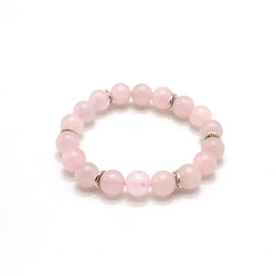 Фото товара браслет из розового кварца с фурнитурой волна