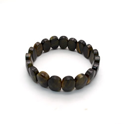 Браслет из соколиного и тигрового глаза 15*10 мм грань
