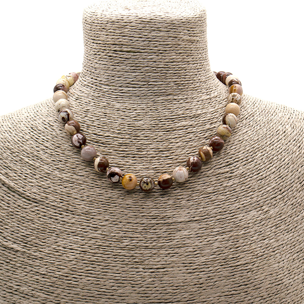 Фото товара бусы из яшмы зебровой шар 10 мм