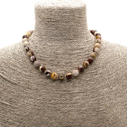 Бусы из яшмы зебровой шар 10 мм