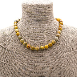 Фото товара бусы из яшмы желтой шар 10 мм
