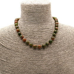 Бусы из яшмы унакит 10 мм