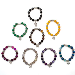 Браслет из агата "Пандора" шар 10 мм