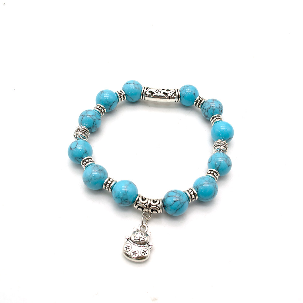 Фото товара браслет из бирюзы имитации "пандора"10 мм