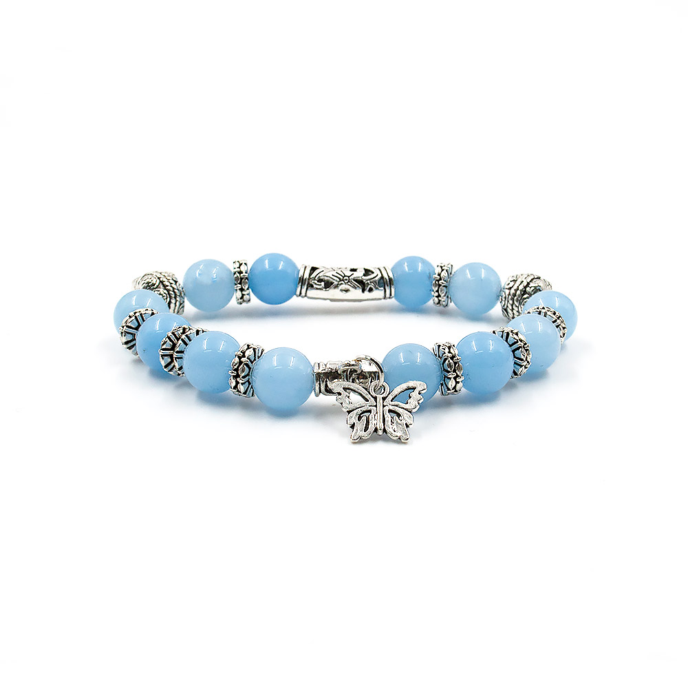 Браслет из кварца голубого "Пандора" 10 мм