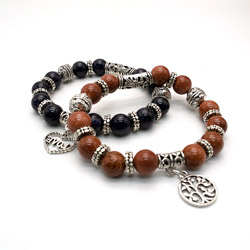 Браслет из авантюрина синтетического "Пандора" 10 мм