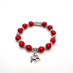 Браслет из коралла имитации "Пандора"10 мм