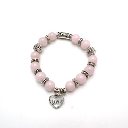 Браслет из розового кварца "Пандора" 10 мм