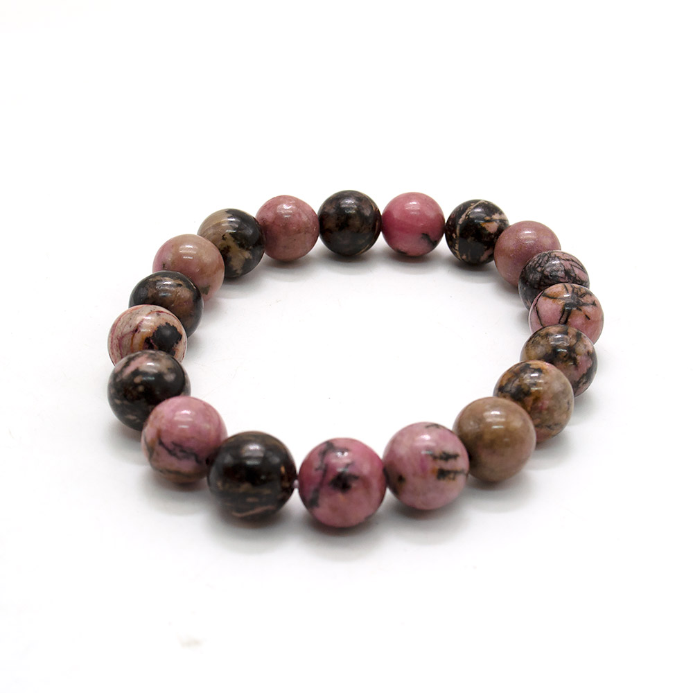 Фото товара браслет из родонита 10 мм грань