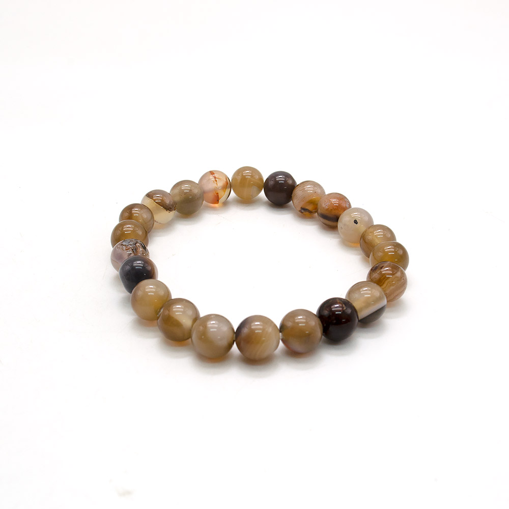 Фото товара браслет из агата цвет дымчатый шар