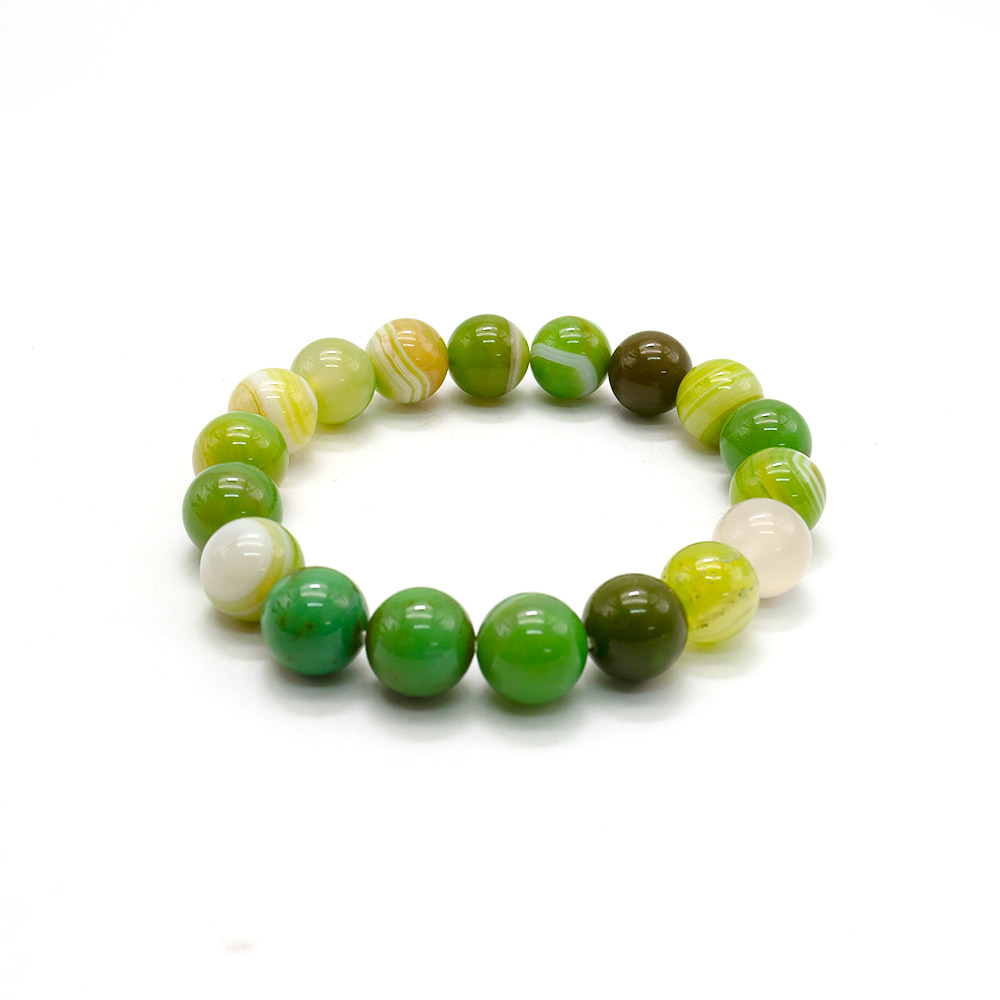 Фото товара браслет из агата светло-зеленого в.с. шар 10 мм