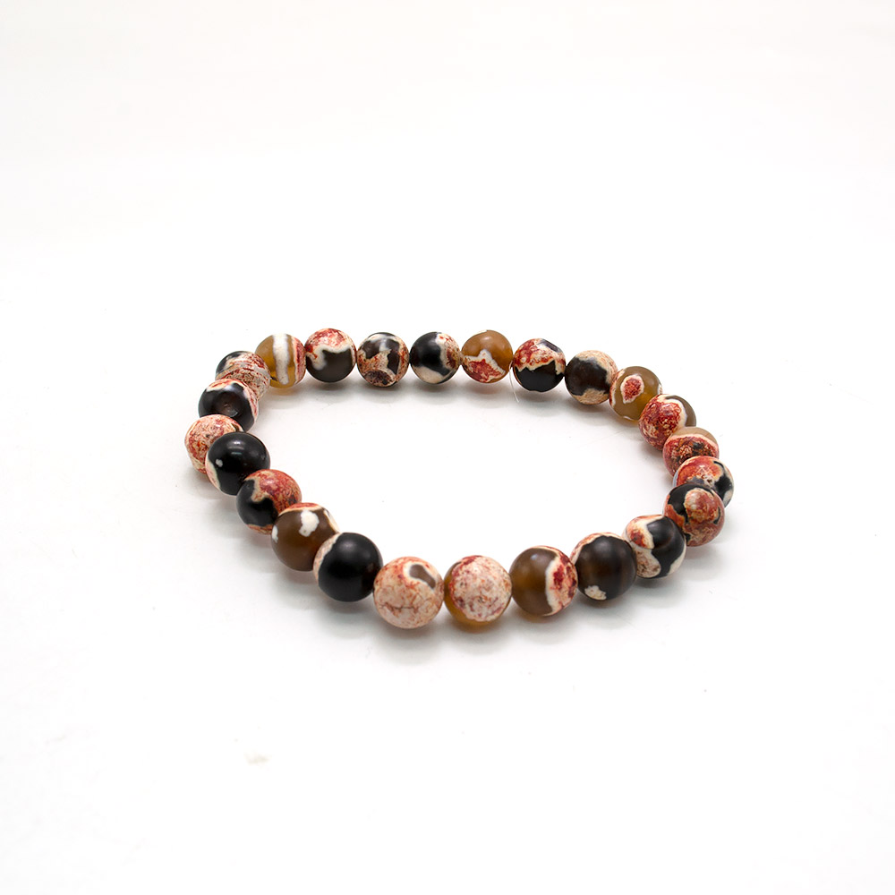 Фото товара браслет агат мозаика красный 8 мм