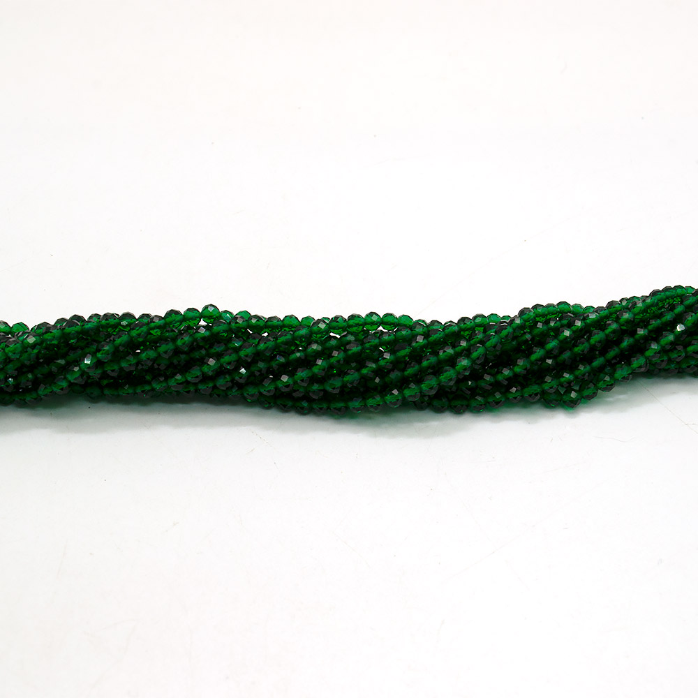 Фото товара ювелирное стекло цвет изумруд грань шар 3 мм