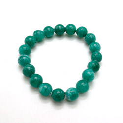 Фото товара браслет из кальцита тонированного темно-бирюзового шар