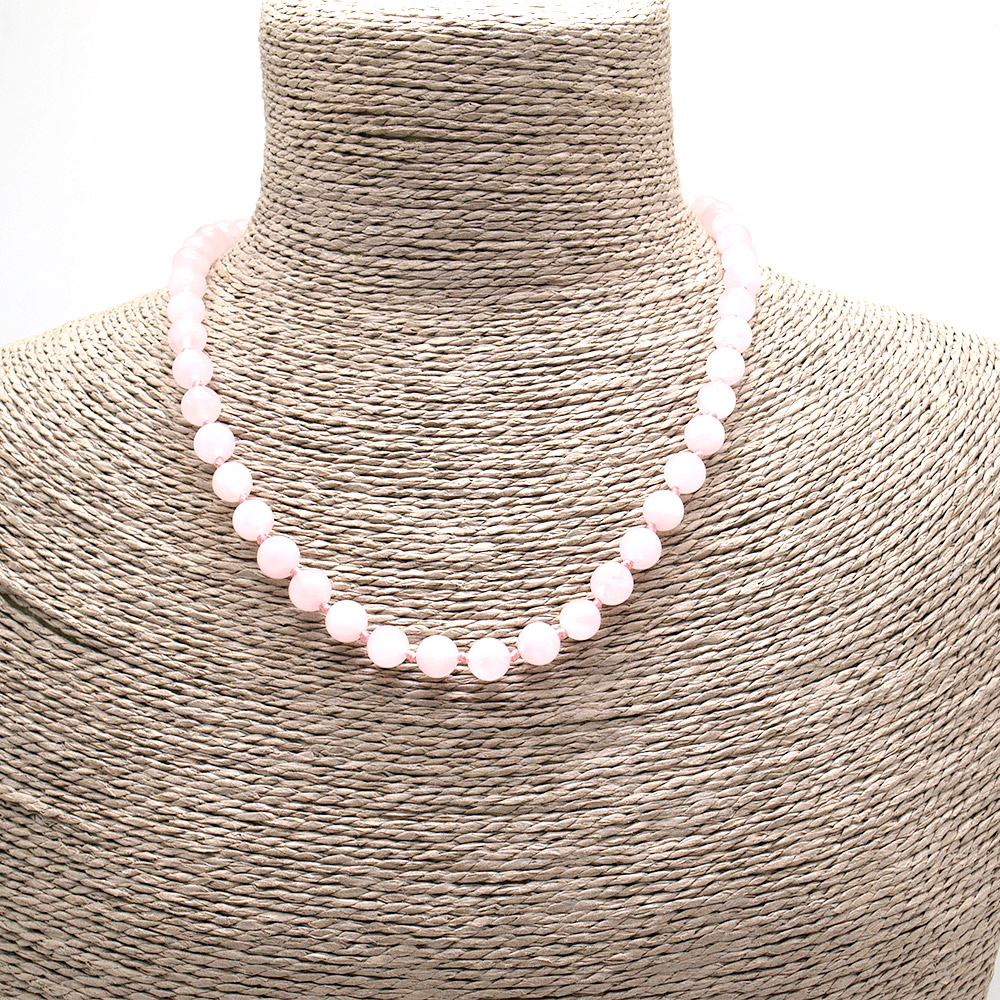 Фото товара бусы из розового кварца 8мм