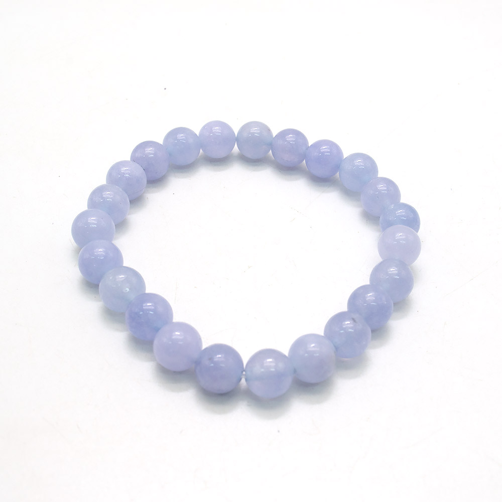 Фото товара браслет из кварца цвет аквамарин темный 8 мм