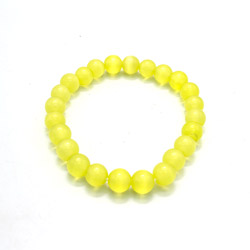 Браслет из кошачьего глаза имитации цвет желтый 8 мм