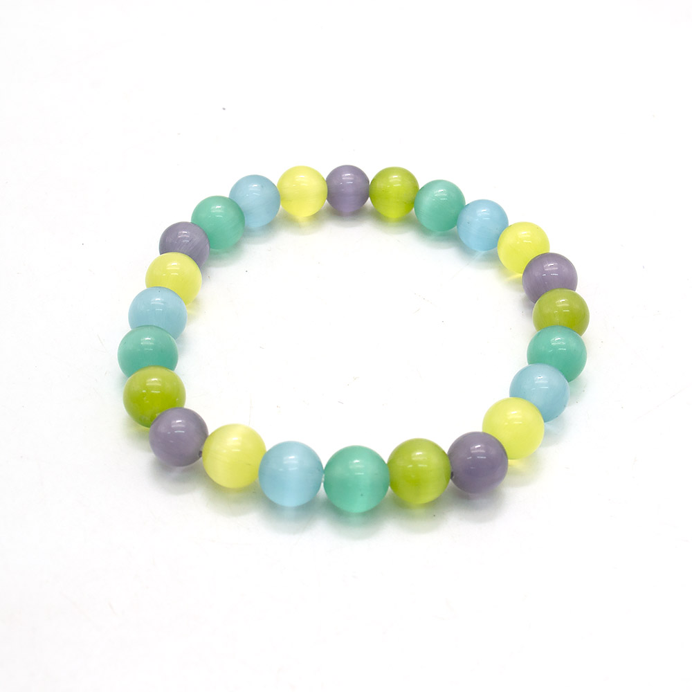 Фото товара браслет из кошачьего глаза микс цветов  8мм