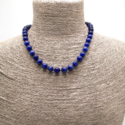 Бусы из кошачьего глаза имитации цвет черничный шар