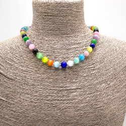 Бусы из кошачьего глаза имитации микс шар 10 мм