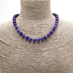 Бусы из кошачьего глаза имитации цвет фиолет. шар