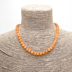 Бусы из кошачьего глаза имитации цвет оранжевый шар