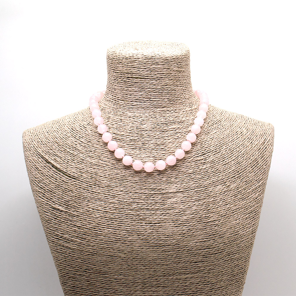 Фото товара бусы из розового кварца 10 мм