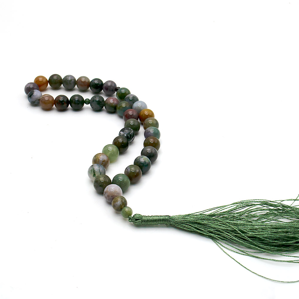 Четки из микса яшмы,агата и халцедона 10 мм 33 бусины