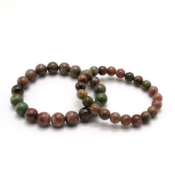 Браслет из граната арбузного  шар