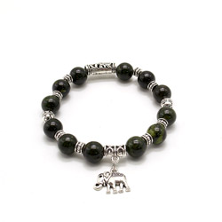 Браслет из змеевика  "Пандора" 10 мм