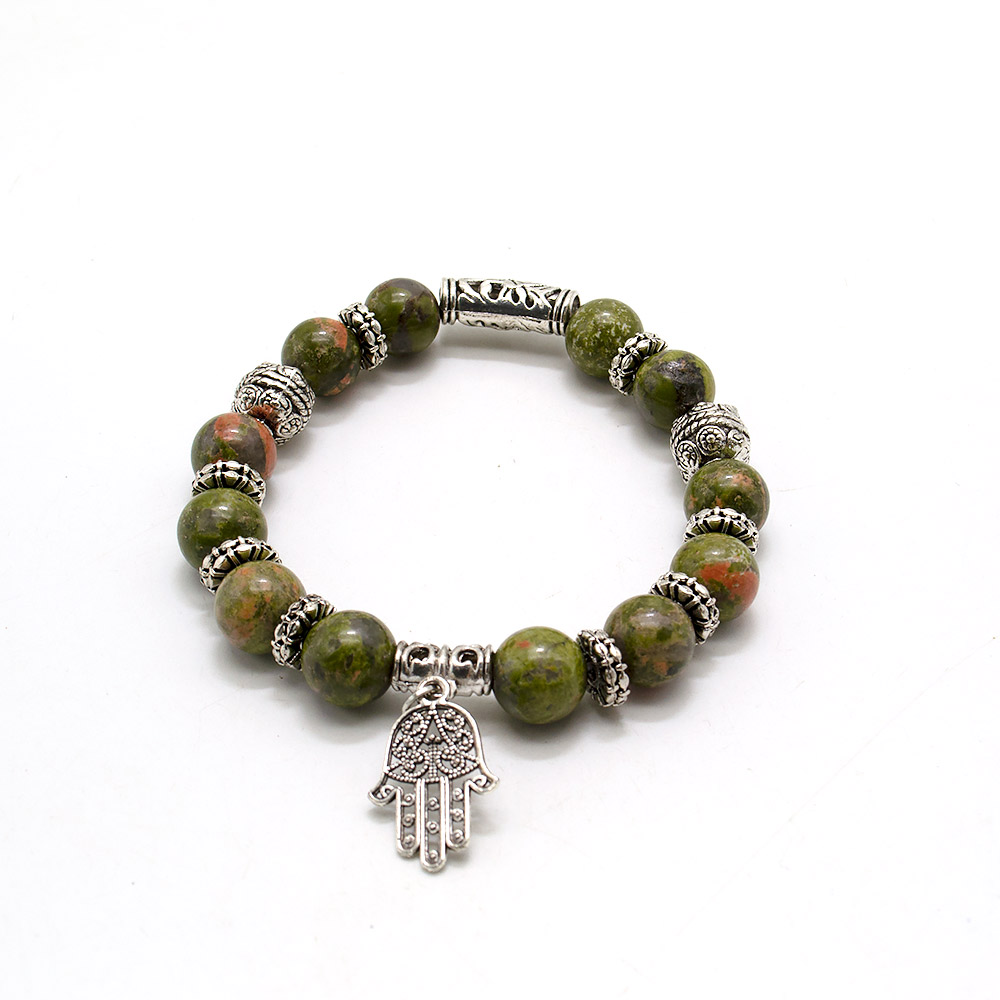 Фото товара браслет из яшмы унакит "пандора" 10 мм