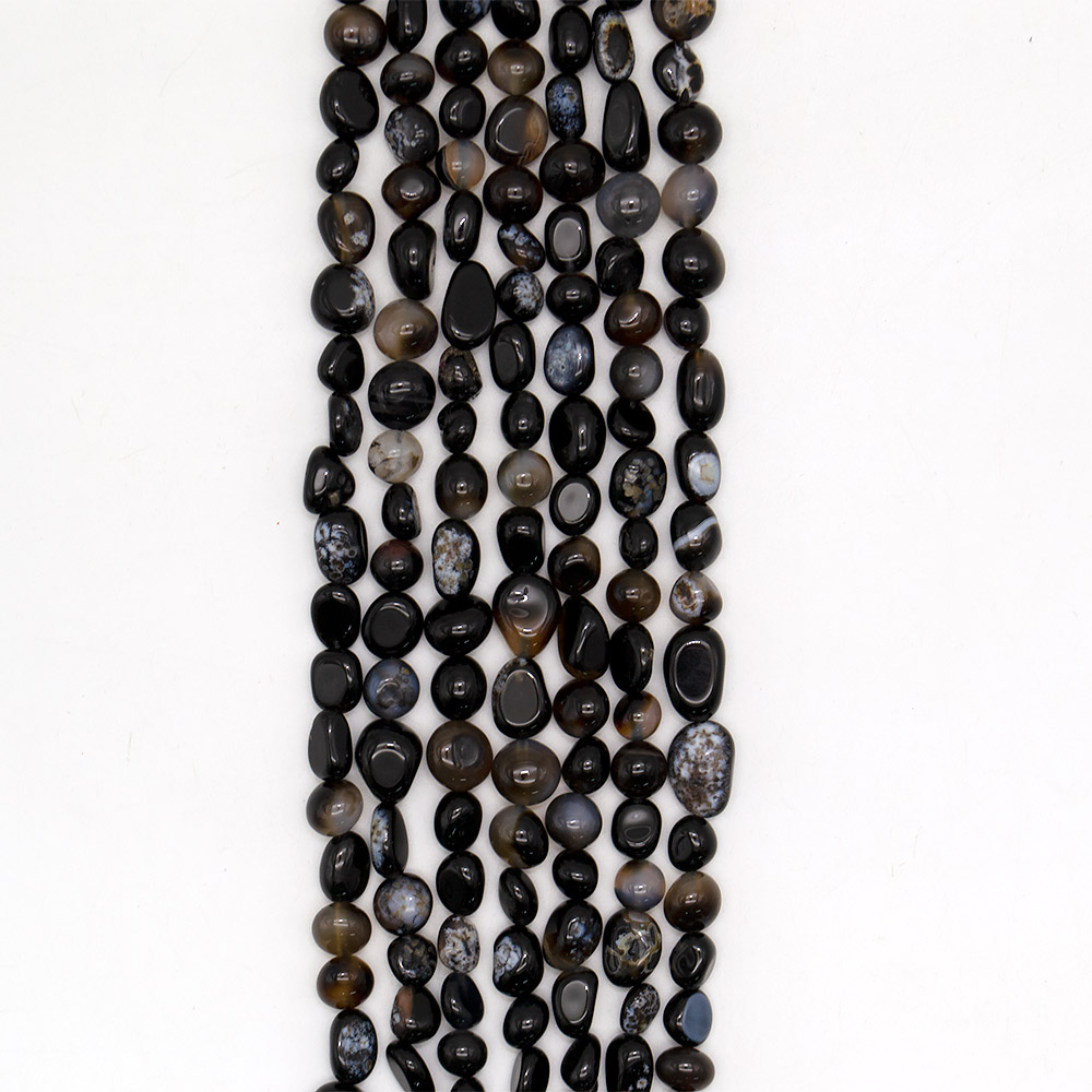Фото товара агат галтовка цвет черный средняя