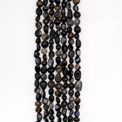 Агат галтовка цвет черный средняя