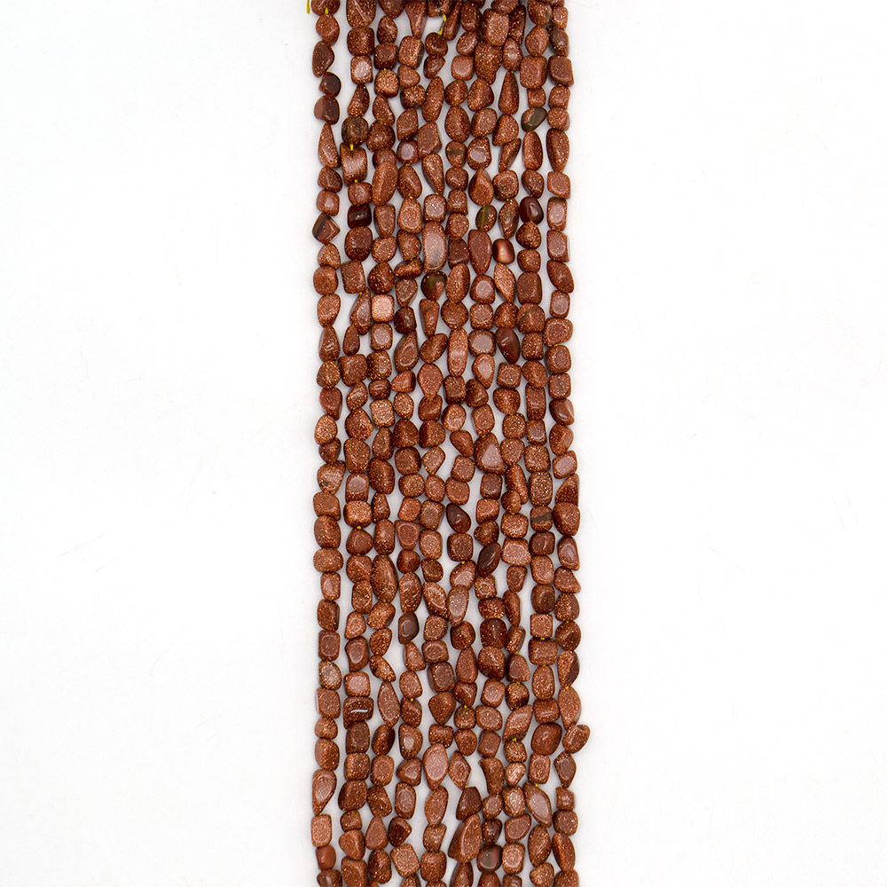 Фото товара авантюрин синтетический коричневый галтовка 6*8мм